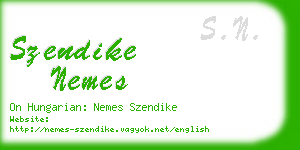 szendike nemes business card